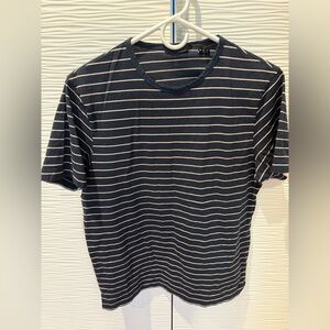 Theory Navy and White Striped Tee